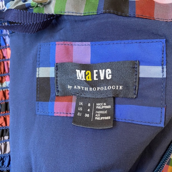 Maeve Anthropologie Plaid Strapless Dress Size 4 - Picture 5 of 14